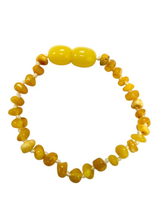 Babyarmband aus milchigem baltischem Bernstein (zum Verschrauben)