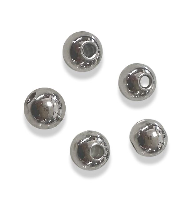 Silberne Edelstahl-Kugel-Abstandshalterperlen 3 mm x 100