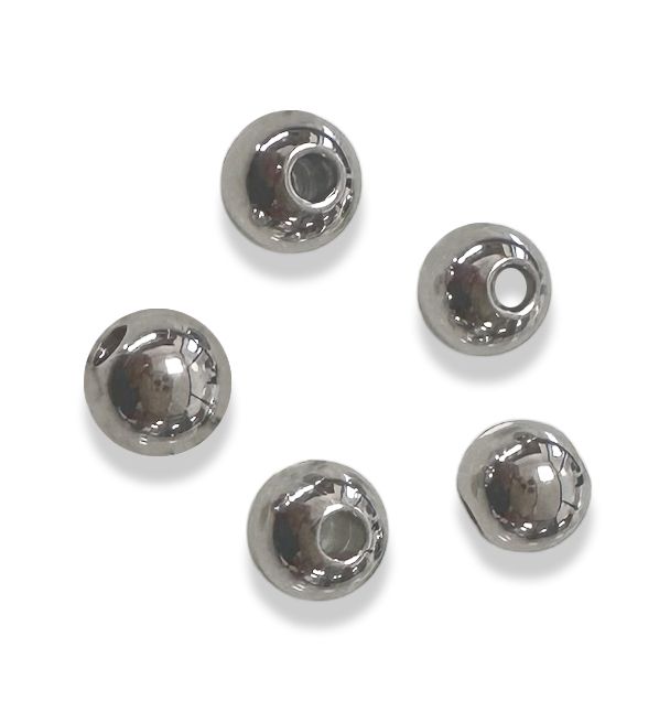 Silberne Edelstahl-Kugel-Abstandshalterperlen 8 mm x 100