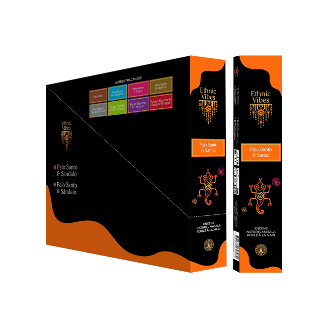 Weihrauch bei Räucherstäbchen Fragrances & Sens Ethnic Vibes Palo Santo & Sandelholz Masala 15g