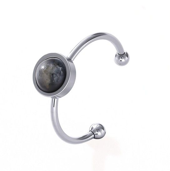 Larvikit-Ring – Silberner Edelstahl