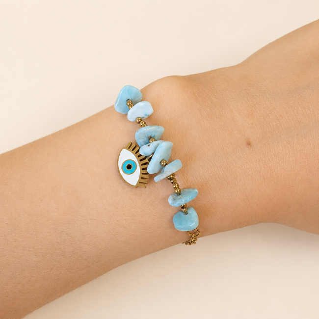 Larimar AA Schutzarmband – Böser Blick