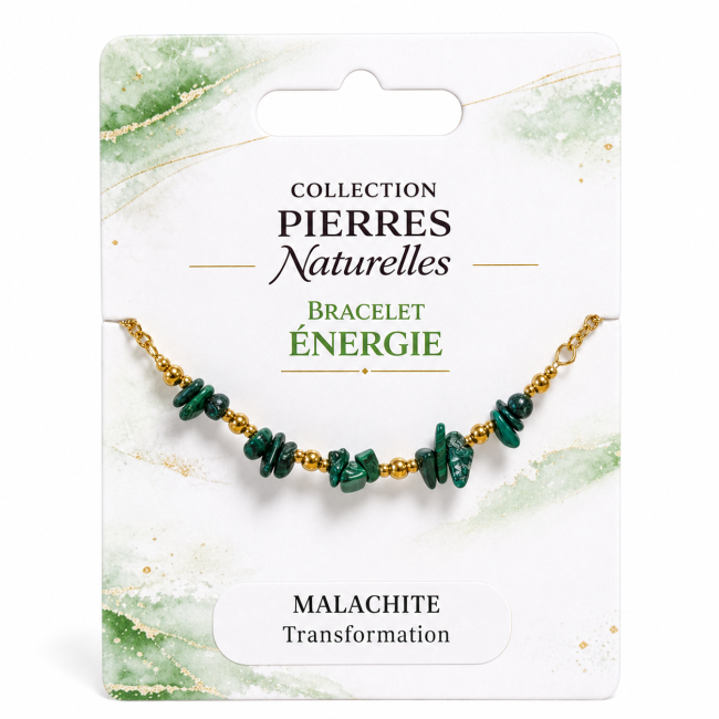Energiearmband aus Malachit A – Steinfragmente