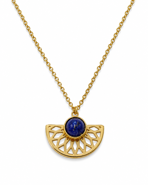 Weihrauch bei Goldene Edelstahl-Halskette mit Azteken-Anhänger und Lapislazuli AA 6mm|de