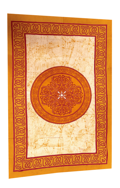 Weihrauch bei Batik-Mandala-Wandbehang