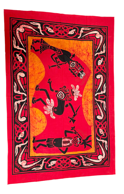Weihrauch bei Batik Wandbehang Afrikanische Krieger