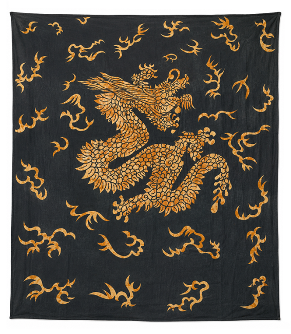 Weihrauch bei Goldener Drachen-Wandteppich