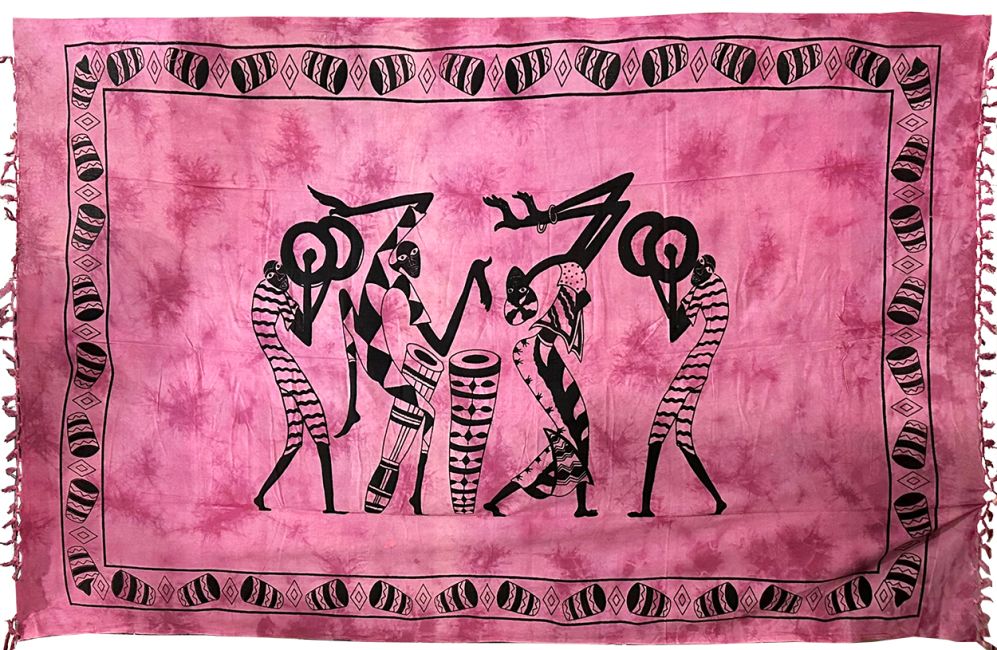 Mini afrikanische Gobelin-Tänzer & Jumbé Tie Dye Pink