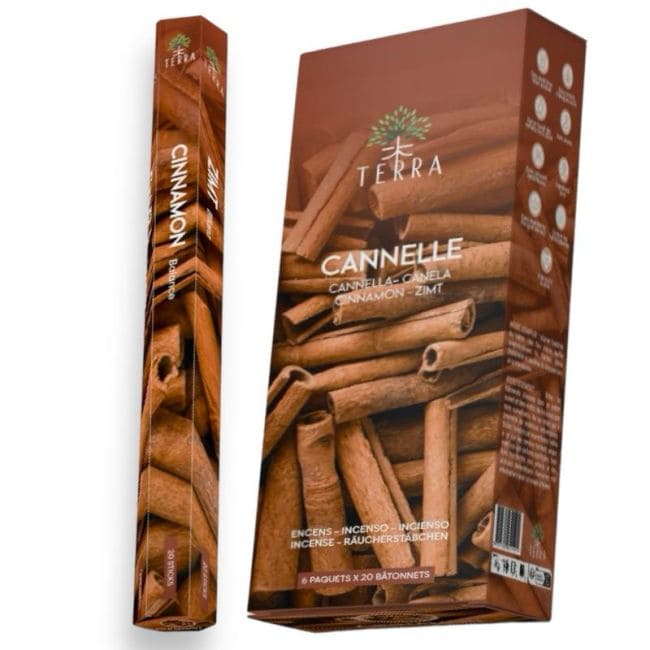 Terra-Zimt-Hexa-Räucherstäbchen ohne Holzkohle, 30 g