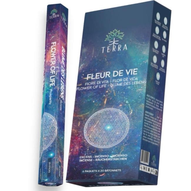 Terra Flower of Life Hexa-Räucherstäbchen ohne Holzkohle