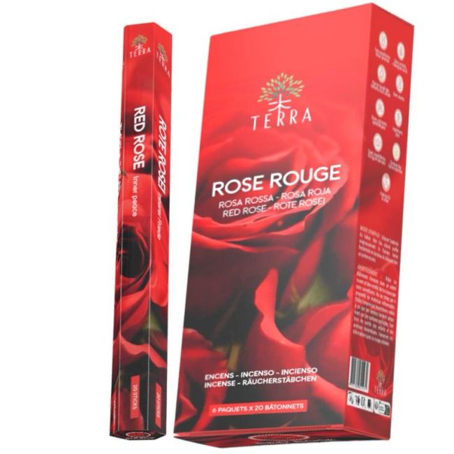 Terra Rote Rose hexa Räucherstäbchen ohne Holzkohle