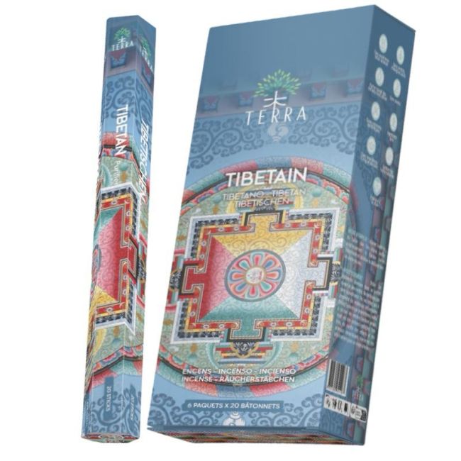 Terra Tibetischer Hexa-Räucherstäbchen ohne Holzkohle, 30 g