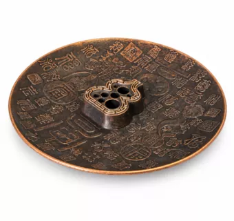 Räucherstäbchenhalter mit 9 Löchern, chinesisches Dekor, 9 cm
