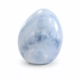 Polierte blaue Kalzitkugel, 1,735 kJ
