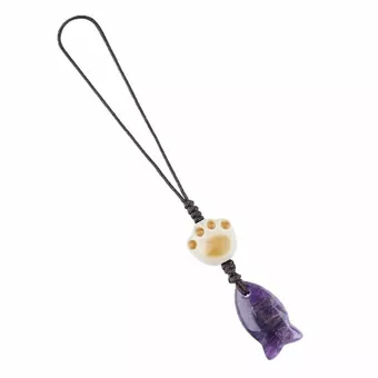 Amethyst-Fisch-Taschenanhänger A x3