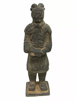Generalstatue aus schwarzer Terrakotta, 21 cm