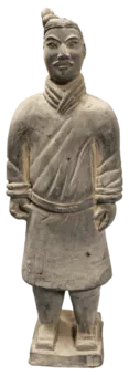 Schwarze Kriegerstatue aus Terrakotta 25 cm