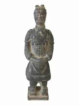 Schwarze Terrakotta-Statue General 26 cm