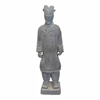 Generalstatue aus schwarzer Terrakotta, 50 cm
