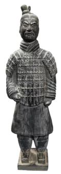 Schwarze Kriegerstatue aus Terrakotta 50 cm