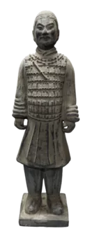 Schwarze Ritterstatue aus Terrakotta 50 cm