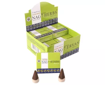 Räucherwerk Vijayshree Golden Nag 7 Kräuter in Kegeln