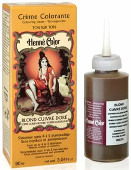 Packung mit 3 goldenen kupferblonden Henna-Färbecremes 90 ml
