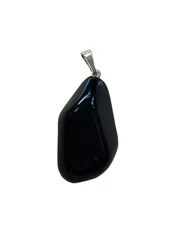 Anhänger Schwarzen Obsidian A trommelstein