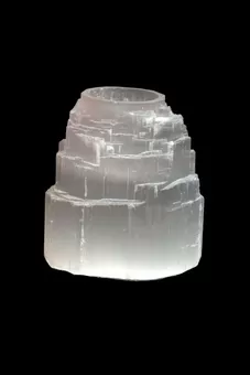 Selenit-Kerzenhalter, Bergform, 10 cm lang, 1,5 kg
