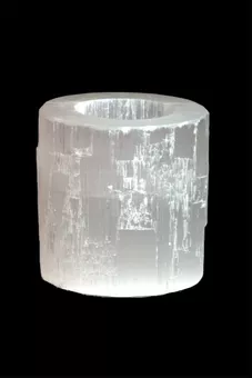 Zylindrischer Selenit-Kerzenständer 7 cm 05-07 kg