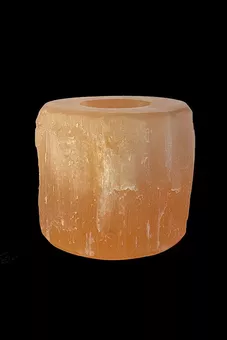 Kerzenhalter aus rotem Selenit, 8-9 cm, 1 kg