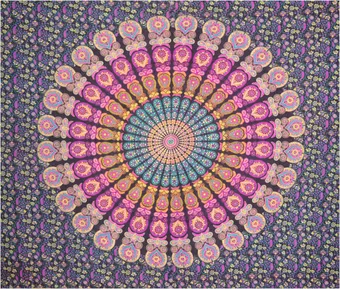 Purpurrotes gelbes Fuchsia u. Türkis der hängenden Mandala