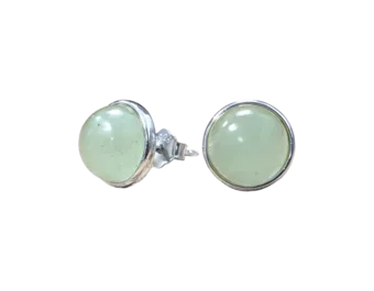 Grüne Aventurin-Ohrringe aus 925er Silber A 8 mm
