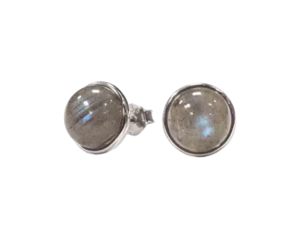 925 Silber Labradorit A+ Ohrringe 8mm