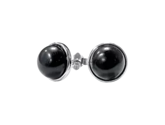 Ohrringe aus schwarzem Obsidian aus 925er Silber A 8 mm