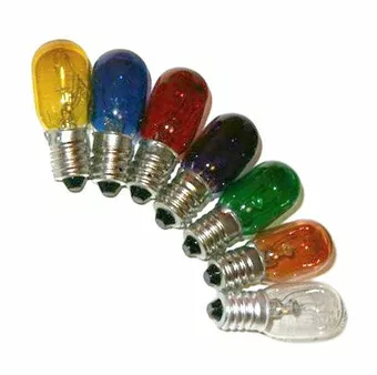 7 farbige Glühbirnen für Salz- und Selenitlampen, 15 W