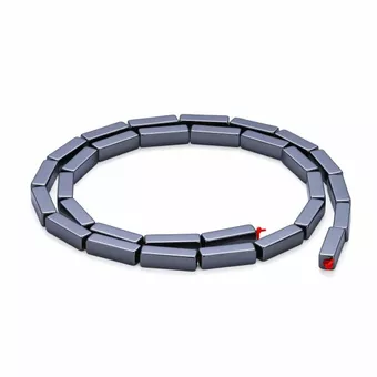 Rechteckige Hämatit-Abstandsperlen – 3,7 × 12,4 mm