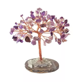 Lebensbaum Amethyst auf Achat 12-13cm