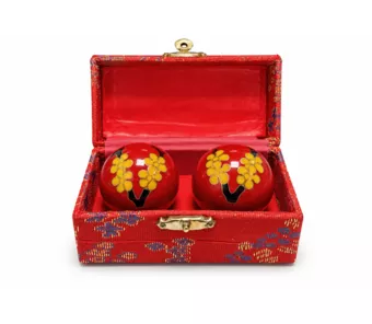 Chinesische Massagekugeln Pflaumenblüte Rot 4,2 cm