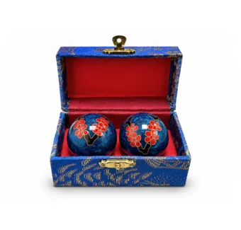 Chinesische Massagekugeln Pflaumenblüte Blau 4,2 cm