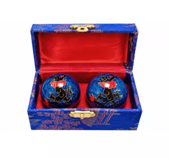 Chinesische Massagekugeln Drache Blau 4,2 cm