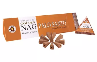 Vijayshree Golden Nag Palo Santo Backflow-Räucherkegel 12 Stk