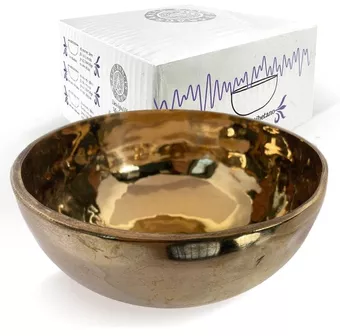 Goldene tibetische Klangschale ohne Schlägel, 14 cm