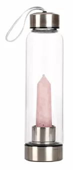 Tadasana-Flasche gehäkelte Spitze aus Rosenquarz