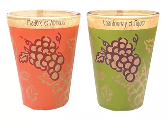 Schachtel mit 2 Maroma-Kerzen aus Madeira-Glas und Aprikosen - Chardonnay und Feigen 70 g
