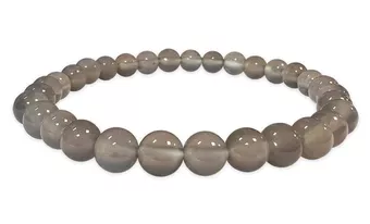 Grauer Achat-Armband A mit 6-mm-Perlen