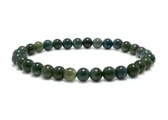 Moosachat-Armband A mit 6–7-mm-Perlen