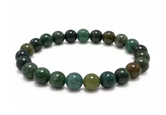 Moosachat Armband A Perlen 8 mm