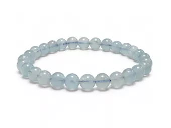 Aquamarin-Armband AA+ Perlen 5,5–6,5 mm