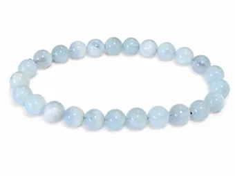 Armband aus Aquamarin A+ Perlen 8–9 mm
